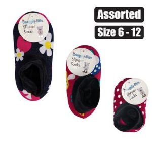 SOCKS SLIPPER KIDS SIZE 4.5-9 ASSTD