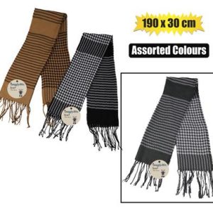 SCARF ADULT 190x30cm CHECK ASSTD DESIGNS