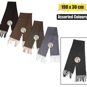 SCARF ADULT 190x30cm PLAIN ASSTD DESIGNS
