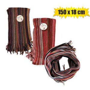 SCARF ADULT 150x18cm KNITTED STRIPES