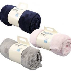 BLANKET FLANNEL FLEECE 200X200CM ASSTD