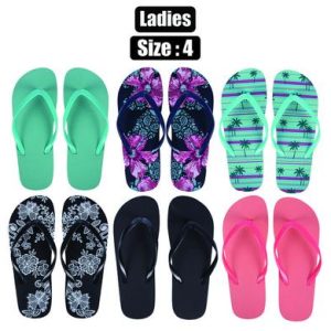 FLIP FLOPS LADIES ASSTD SIZE 4