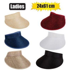 HAT LADIES VISOR STYLE ASSTD 24x16cm