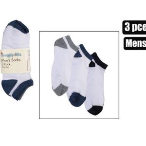 SOCKS MEN ANKLET 3PC COL HEEL&TOE