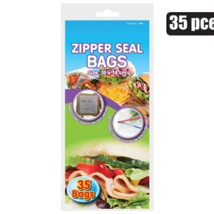 DISPOSABLE BAG ZIPPERSEAL 35PC 16x14cm