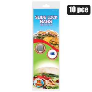 DISPOSABLE BAG SLIDE LOCK 10Pc 26x27cm