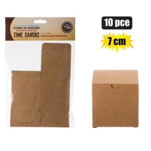 PAPER PARTY BOXES 10PC BROWN 7cm SQUARE