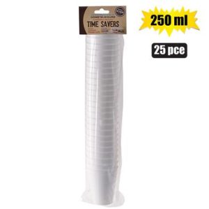 PICNIC CUPS FOAM 250ml 25PCE DISPOSABLE