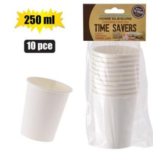 PICNIC CUPS PAPER 250ml PACK-10 WHITE