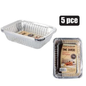 BAKING PAN ALUM-FOIL 5PCE 20x14x4cm