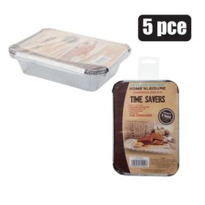 BAKING-PAN ALUM-FOIL 5PCE 17x11.5x3cm