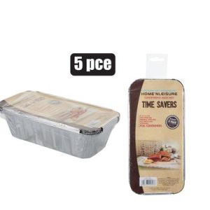 BAKING-PAN ALUM FOIL 5PCE 21x9x5cm
