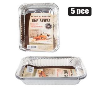 BAKING-PAN ALUM-FOIL 5PCE 19x13x4.5cm