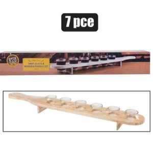 SHOT-GLASS-SET 7PC W/MDF PADDLE