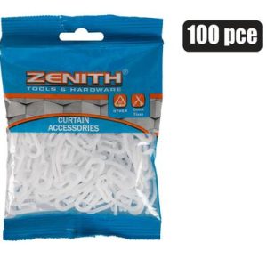 CURTAIN HOOKS ACETYL R6 PACK-100 ZENITH