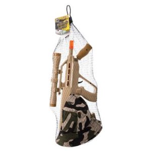 GUN RIFLE & MILITARY HAT SET