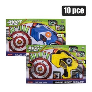 GUN FOAM DART W/TARGETS, 10pc ASSTD