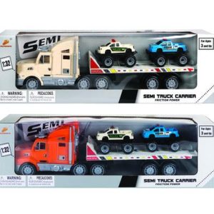 VEHICLE PLAYSET TRUCK & TRAILOR W/2CARS