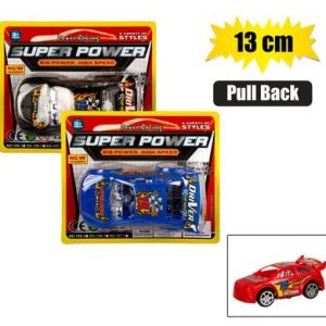 VEHICLE RACER PULL BACK 13cm ASSTD