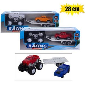 VEHICLE JEEP TRAILER PICKUP 3pc 21.5cm