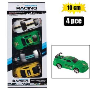 VEHICLE RACER PULL BACK RACER 10cm 4pc