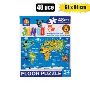 PUZZLE FLOOR JUMBO EDU WORLD MAP 48PC
