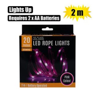 LIGHT LED-20 x PINK ROPE 2m B/O