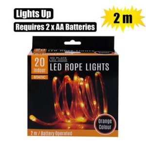 LIGHT LED-20x ORANGE ROPE 2m B/O