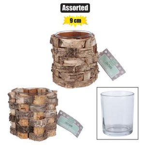 ORN DECOR WDN HOLDER 9CM ASSTD