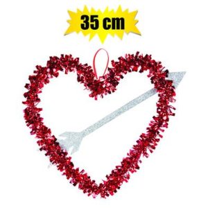 ORN OCCASION LOVE TINSEL HEART 35X35CM