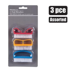 NAIL BRUSH PL 3PCE ASSTD COLOURS