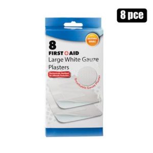 FIRSTAID PLASTER GAUZE 8PC PADS 10x7cm