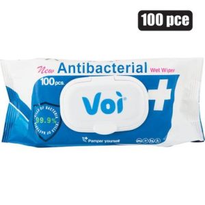 VOI HAND-WIPES CLEANSER 100PCE ANTIBACT