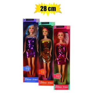 DOLL FASHION SEQUINS 28cm ASSTD