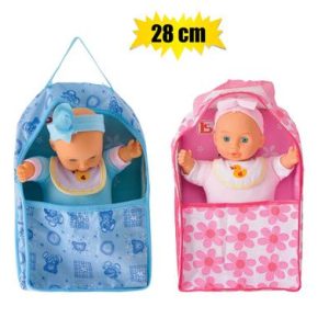 DOLL BABY 28cm SOFT BODY & CARRY COT