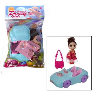 DOLL MINI WITH CAR 12cm