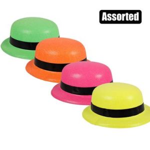 DRESS UP HAT NEON BOWLER GLITTER
