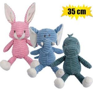 PLUSH WILD CORD ANIMALS ASSTD 35cm