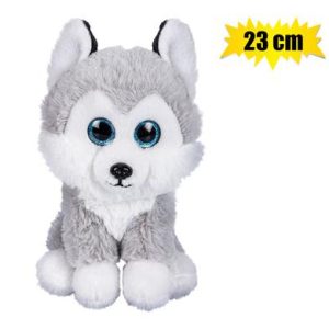 PLUSH DOG HUSKY BIG EYES 23cm