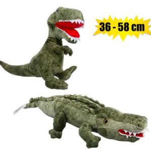 PLUSH DINOSAUR CROC GREEN ASSTD 36-58cm