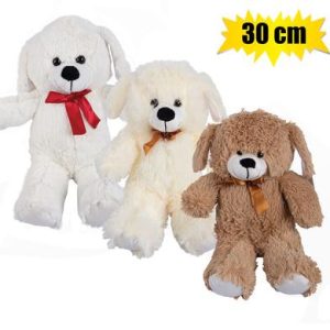 PLUSH DOG BEAR ASSTD HUGO 30cm