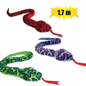 PLUSH REPTILE SNAKE ASSTD SAM 1.7m