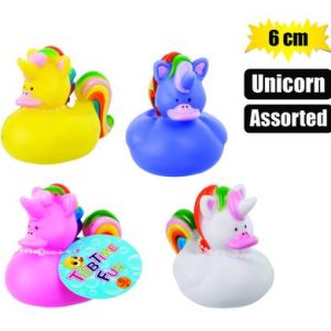 BABY VINYL THEMED DUCK 6cm, UNICORN ASTD