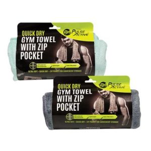 FITNESS GYM TOWEL ZIP POCKET 40x90cm
