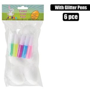EASTER DIY COLOUR YOUR FOAM EGGS KIT 6PC