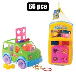 BUILDING BLOCKS STORAGE 66PC CAR POLICE