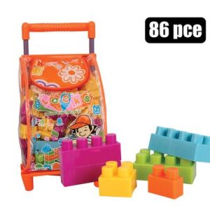 BUILDING BLOCKS STORAGE 86PC TROLLEY BAG