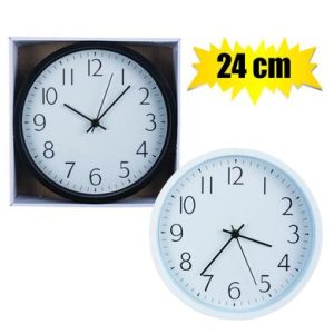 CLOCK WALL PL ROUND 24cm