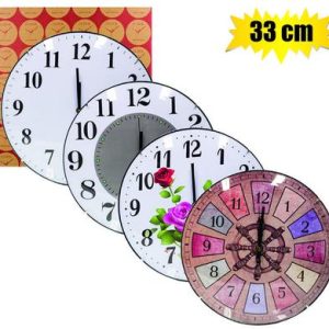 CLOCK WALL PL ROUND 33cm ANTIQUE