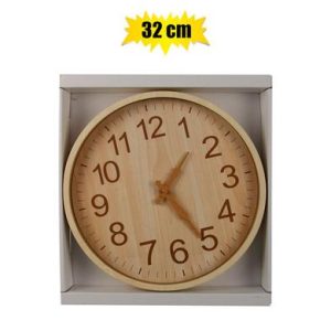 CLOCK WALL PL ROUND WOOD-LOOK 30CM